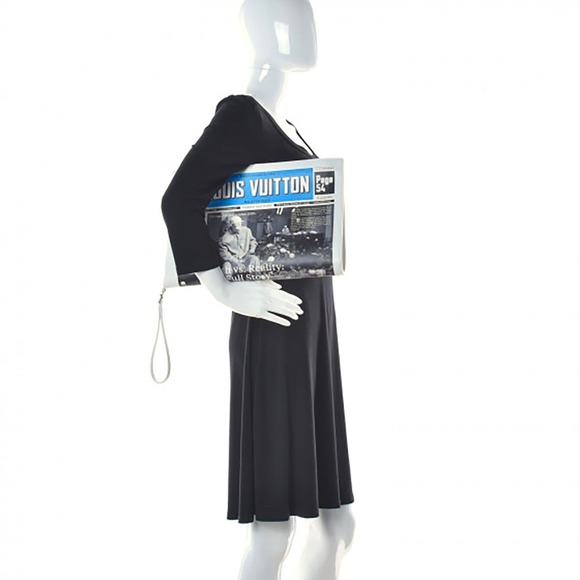 Louis Vuitton Newspaper Pouch Calfskin Leather Clutch Bag Virgil Abloh LV News - Picture 6 of 16